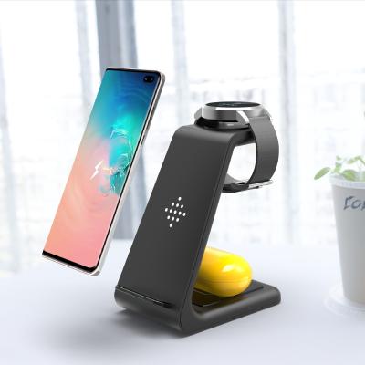 China Mobile Phone 3 in 1 15w Qi Fast Fast Wireless Charger Mobile Phone Stand For iPhone iwatch ipads Samsung for sale