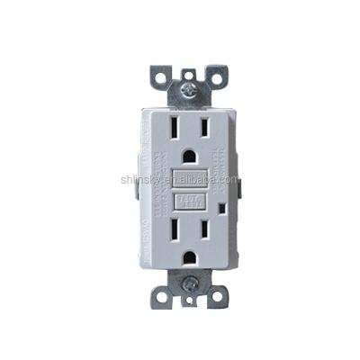 China 15 Amp Residential/Commercial 125V General Purpose/Residential Duplex GFCI Self-Test Electrical Outlet, White for sale