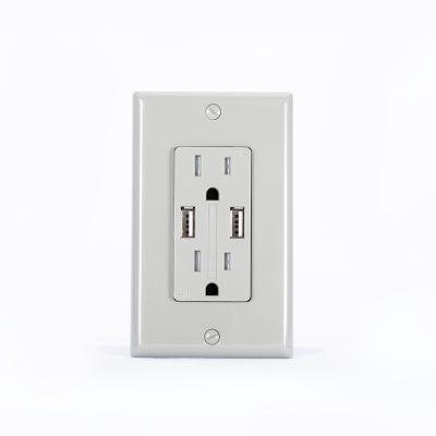 China Shanghai Linsky UL Popular Double USB Receptacle USB Sockets Convenient Type for sale