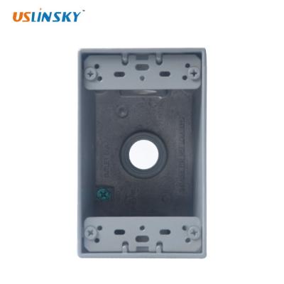 China Shanghai Waterproof Linsky American Standard 1gang 2 Thick Three 1/2 Outlets Plastic Waterproof Junction Boxes for sale