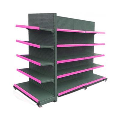 China Double Sided Gondola Shelving Supermarket Shelves Metal Shelves For Retail Store Supermarket Store Display for sale