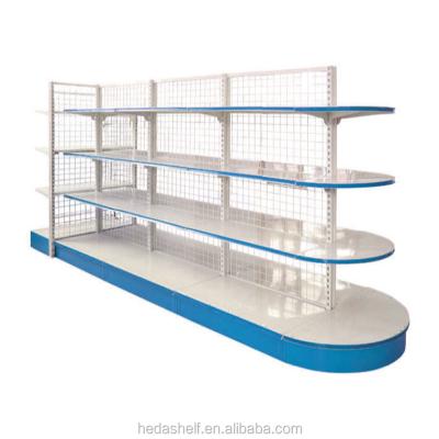 China Factory Price Double Sided Supermarket Shelves Metal Gondola Supermarket Shelves Equipment for sale