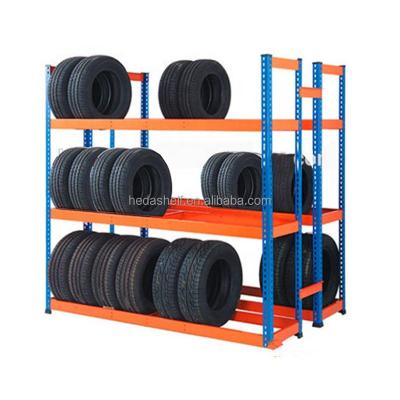 China Corrosion Protection Warehouse Storage Shelf Stacking Racks Tire Rack Garage Shelving Unit For Fat Tire for sale