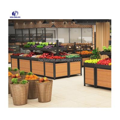 China Good quality double sided supermarket rack fruit vegetable display stand for sale