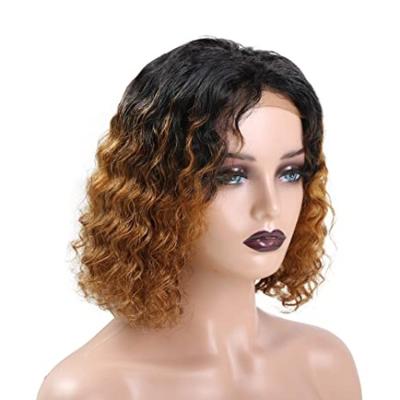 China Other Short Curly Wave Natural Curly Wig Human Hair Virgin Lace Front Human Hair Wigs Peruvian Hair Knot Frontal Wigs Single For Black Women for sale