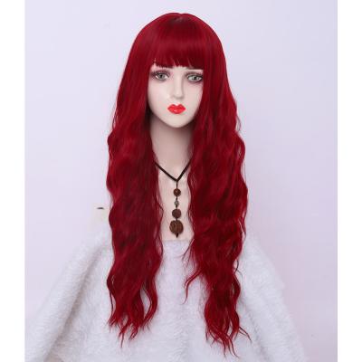 China Water Wave 2022 Hot Sale Rose Red Wholesale Cuticle Aligned Unprocessed Brazilian Human Hair Soft Light Wigs for sale