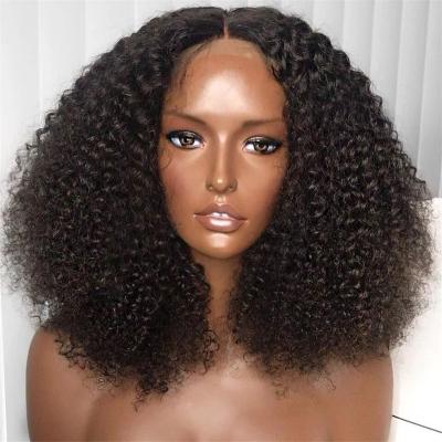 China Wholesale Natural Afro Mongolian Kinky Curly Wig 13x4 Lace Front Human Hair Wigs For Black Women Pre Plucked Remy Hair Wig for sale