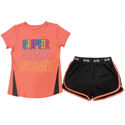 China Spandex/Polyester Baby Clothes Casual Baby Clothing Sets Kids Sweatshirts Sports T-shirt Shorts Kids Two Piece Short Set for sale