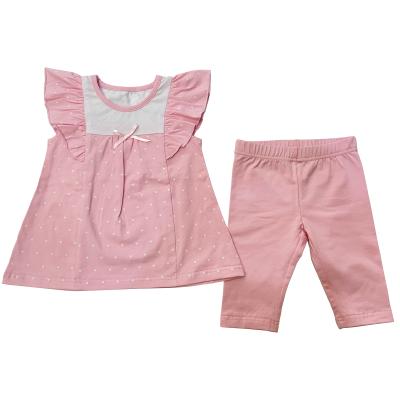 China Custom Baby Girl Summer Baby T-shirt Sleeveless Kids Spandex/Cotton 2 Pieces Kids Clothing Baby Sleeveless Clothes for sale