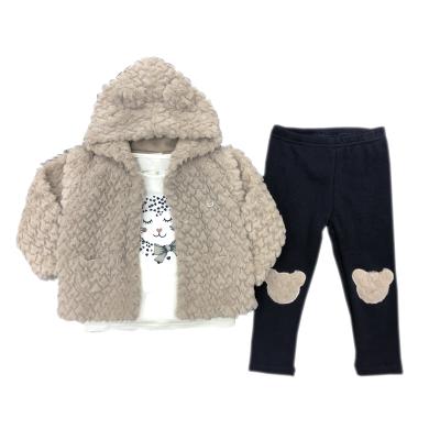 China High Fashion Girls Hoodie Clothing Sets Warm Winter Autumn Casual Suits 2 Pieces Sets Girls Crewneck 3pcs Kids Clothing Sets for sale