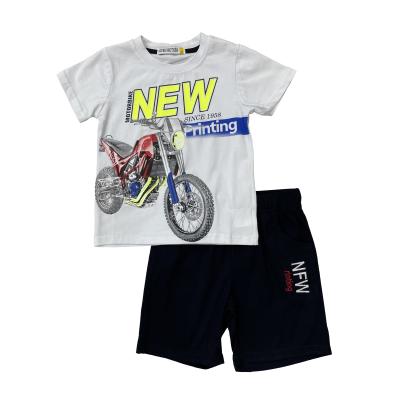 China Summer fashion baby casual clothing suit T-shirt kids tops casual pants boys kids two pieces clothing set shirt suits for sale