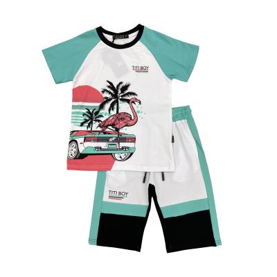 China Custom-made children's anti-pilling tracksuit kids wear baby summer clothes baby boy suits for sale