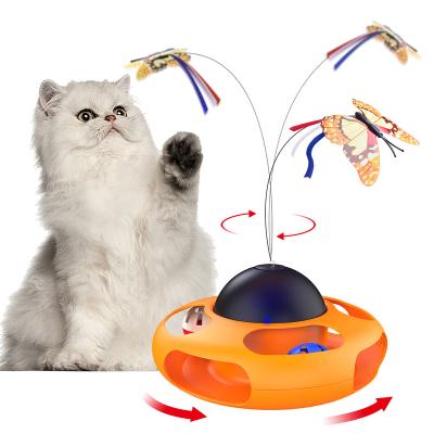 China Custom Made Cat Toy Ball Butterfly Feather Viable Electric Intelligent Interactive Cat Toy for sale