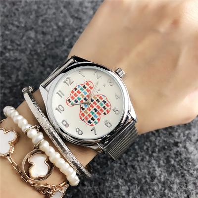 China Custom Non-specific Diamond Mesh Band Watches Kid Cartoon Watch Stainless Steel Wrist Watch For Girls New Design OEM Factory Price for sale