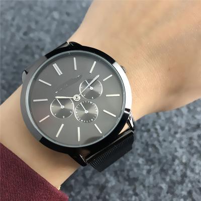 China Hot Selling Non-Specific Logo Mens High Quality Custom Mesh Watches Black Clock Design Stainless Steel Quartz Wrist Watch With Promotional Price for sale