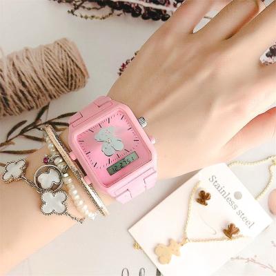 China Non-Specific Transistor Cartoon Square Waterproof Digital Kids Watch Set Shenzhen Watches Time Pieces Women wrsitwatches Relogio wrsitwatch for sale