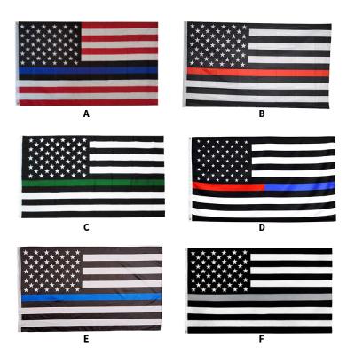 China VOL 6 Styles 3x5 Thin Blue Red Flag 3' Gray Green Yellow Line Police x5 Banner Brass Grommets for sale