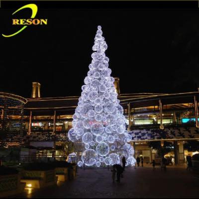 China Chirstmas Decor Christmas Tree Lights Outdoor Large Spherical White Christmas Tree for sale