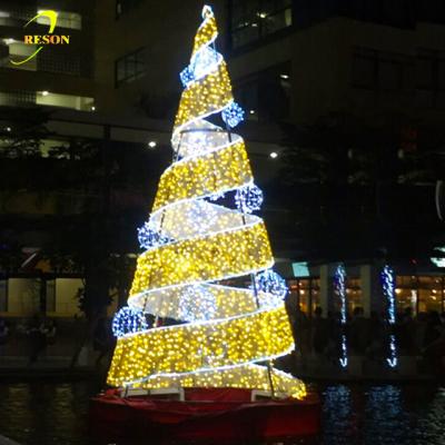 China Detachable Christmas Lights Decoration Outdoor Unique Artificial Giant Spiral Christmas Tree for sale