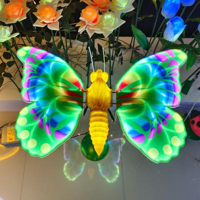 China Commercial Outdoor Use LED Butterfly Wing Decorative Light Garden Park Waterproof Decorative Landscape LED Light for sale