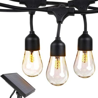 China String Light Solar Waterproof Outdoor Patio Lights 48FT Patio Umbrella Hanging Lights With Speaker for sale