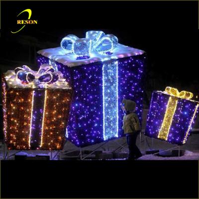 China Customizable Christmas Festival Decoration Exquisite Gift Boxes Home Christmas Lights Indoor And Outdoor Christmas Decoration Gift Box for sale