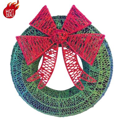 China exterior & Large Indoor Christmas Garland Home Decoration LED Garden Christmas Wreath 60cm for sale