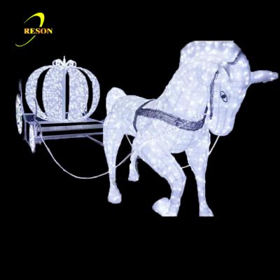 China Commercial Use 3D Led Pattern Bloods Horse Carriage For Commercial Christmas Decoration for sale