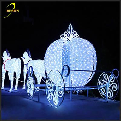 China Full Size Christmas And Holiday Decoration Luminous Splendid Hot Selling Pattern Led Horse Carriage Lights for sale