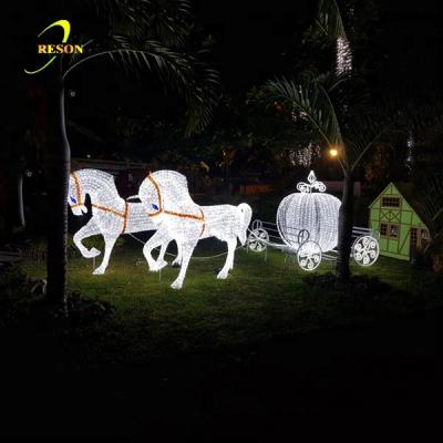 China Detachable Outdoor Decoration Christmas Wedding Used Acrylic Led Electric Horse Carriage for sale