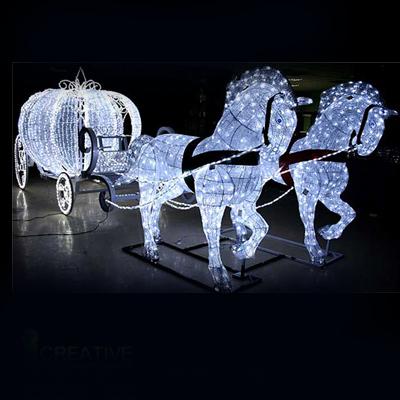 China Carriage05 Latest Commercial Use Christmas Horse LED Lighted Cinderella Carriage Wedding for sale