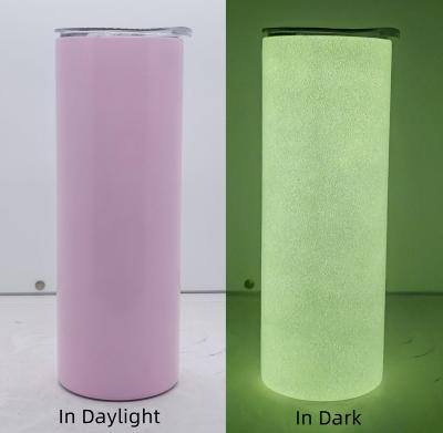 China Stainless Steel 20oz Sublimation Straight Sublimation Lean Blanks Glow In The Dark Paint Luminous Tumbler for sale