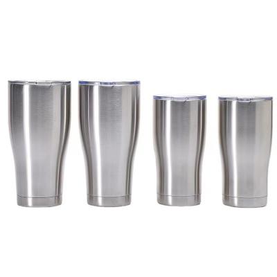 China Viable Wholesale Bulk 30oz Stainless Steel Tumbler Cups Blanks 20oz 20oz Stainless Steel Curved Sliver Tumbler Car Cups for sale