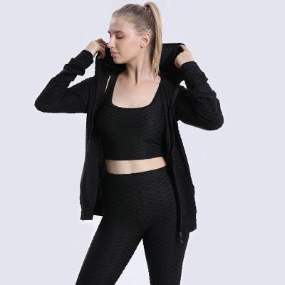 China Seamless Women Jogging Suit Wholesale Woman Set 3 Piece Jogger Tracksuit Blend Yoga Set for sale