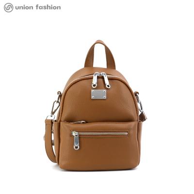 China Other Solid Color Multifunctional Zipper PU Leather Elegant Luxury Women Backpack for sale