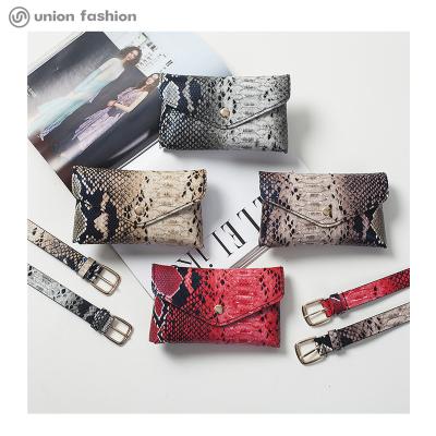 China Others Wholesale Custom Luxury Waist Pack Bag Adjustable Snake Pattern Waist Bags For Women for sale