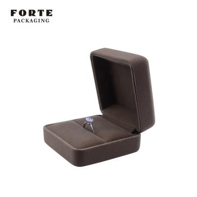 China High Quality FORTE Velvet Jewelry Boxes Eco-Friendly Jewelry Ring Box Suede Velvet Jewelry Box for sale