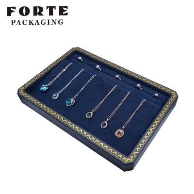 China FORTE Leather Jewelry Display Box Floral Designs Pendant Tray Eco - Friendly for sale