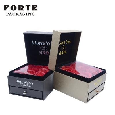 China Large FORTE Eco - Friendly Paper Jewelry Gift Box Packaging Jewelry Box With Rose for sale