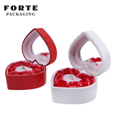 China FORTE Eco - Friendly Red Rose Foldable PVC Jewelery Ring Box Flower Jewelry Gift Box for sale