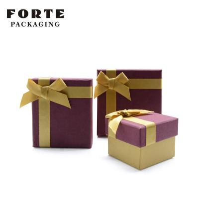 China High Quality FORTE Eco-friendly Paper Jewery Jewelry Gift Box Ribbon Bracelet Box With Bow for sale