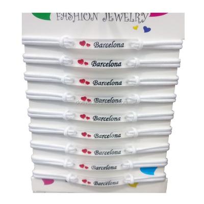 China Wholesale acrylic bracelet with custom charm with your custom text or logo for sale