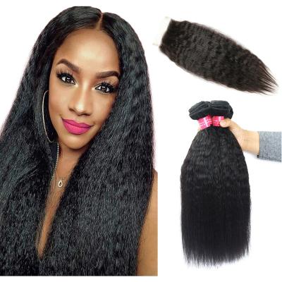 China 100 Bundles Wholesale Silky Straight Cambodian Virgin Human Hair Curly Straight Yaki Hair Unprocessed Yaki Hairpiece Bundles 10