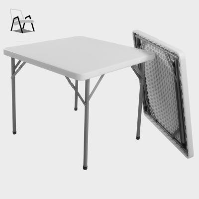 China Wholesale 86cm Life Time Easy Carry Small Plastic Outdoor And Indoor Folding Square Table for sale