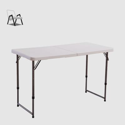 China Furniture Length 4ft Length Easy Carry Plastic Outdoor Folding Rectangular Table Used For Picnic Party Camping for sale