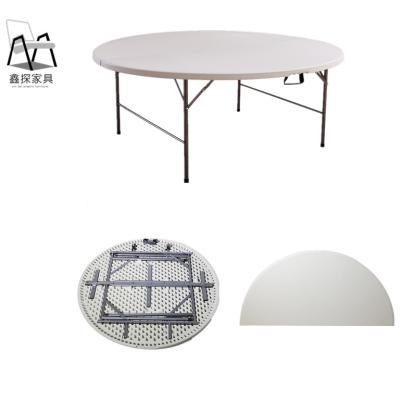 China Wholesale plastic dining table restaurant camping supply outdoor dinner 5ft round plastic folding table for events party for sale