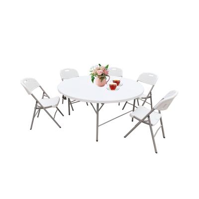 China Hot Sale Cheap 5ft Round Easy Carry Outdoor Folding Plastic Dining Table For Supply for sale