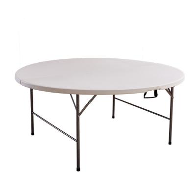 China Durable Immediately Shipped Part Wedding 6/5/4ft Plastic Fold In Half Round Table For Restaurant for sale