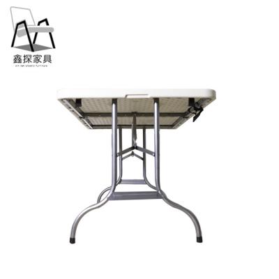 China MESAs Popular Plegables Easy Carry Outdoor Camping Catering Restaurant Dining 8/6/5/4ft White Plastic Rectangular Folding Table for sale