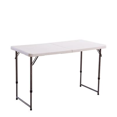 China HDPE Furniture Length 4ft Easy Carry Outdoor Folding Plastic Rectangular Table Used For Picnic Party Camping for sale